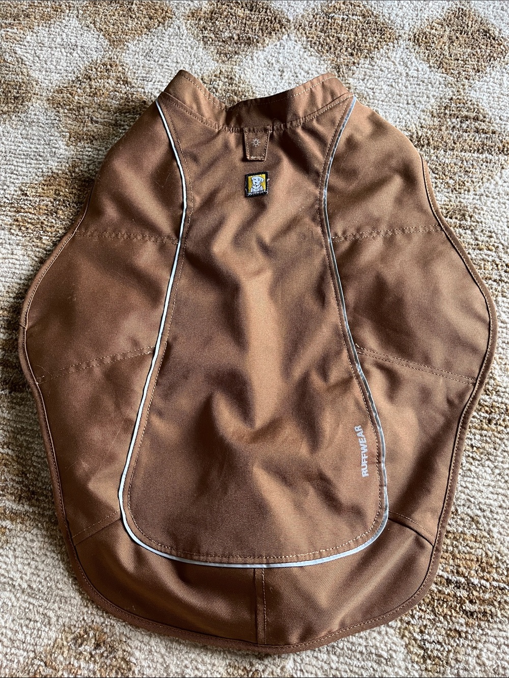 Ruffwear Brown Dog Coat with Reflective Piping